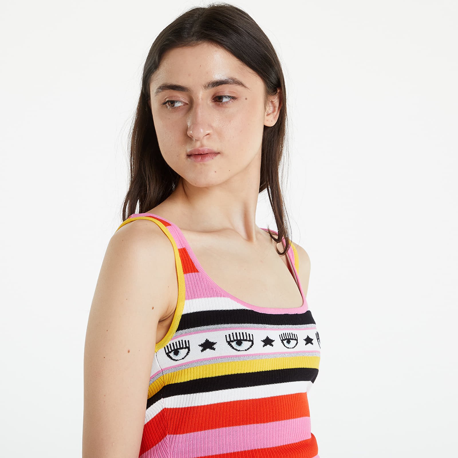 Vests Chiara Ferragni Striped Yarn Logomania Knit Multicolor