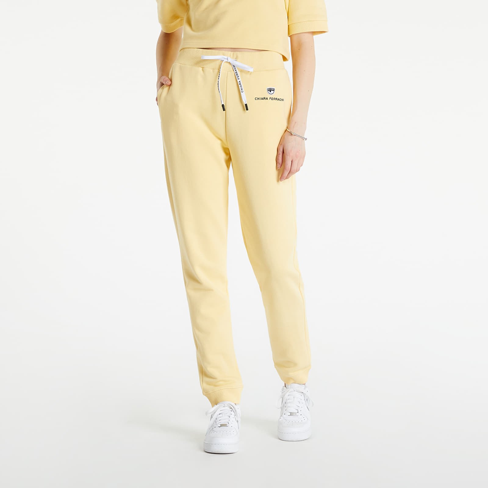 Hosen und Jeans Chiara Ferragni Light Diagonal Fleece Co Trousers Yellow