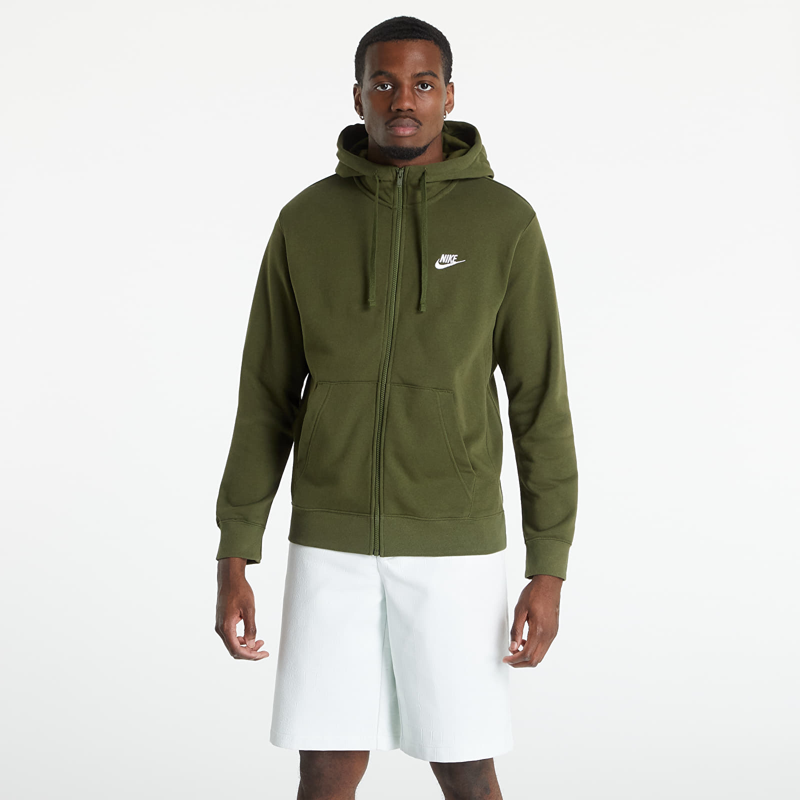 Hoodies and sweatshirts Nike Sportswear Club Men s Full Zip Hoodie Rough Green Rough Green White Footshop