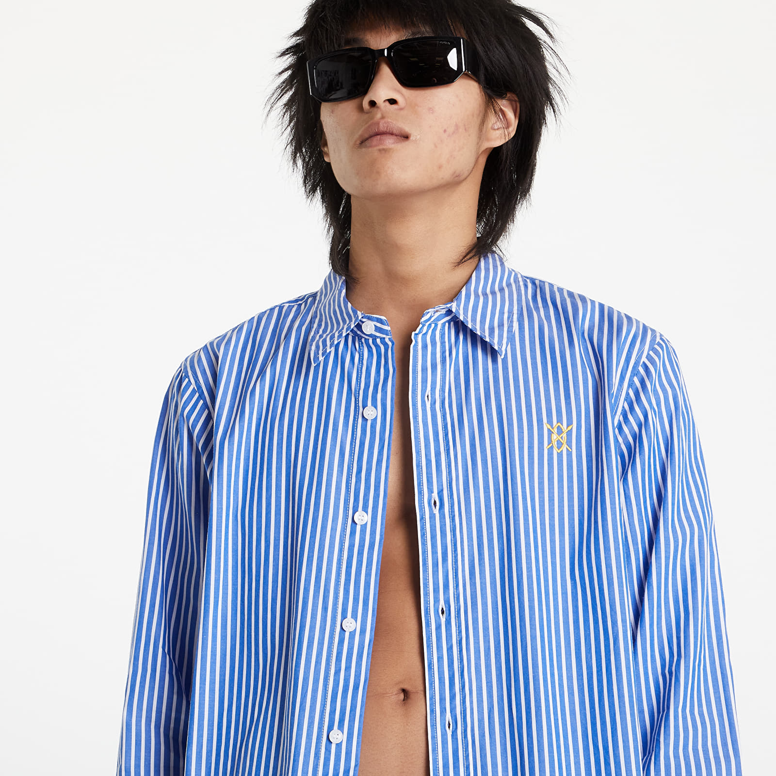 Shirts Daily Paper Mambo Ls Shirt Blue/White Stripe