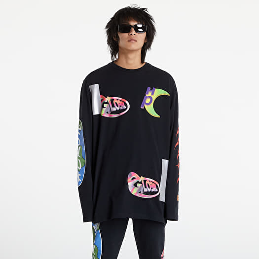 T-shirts HERON PRESTON Ls Tee Os Global Collage Black/ Blue