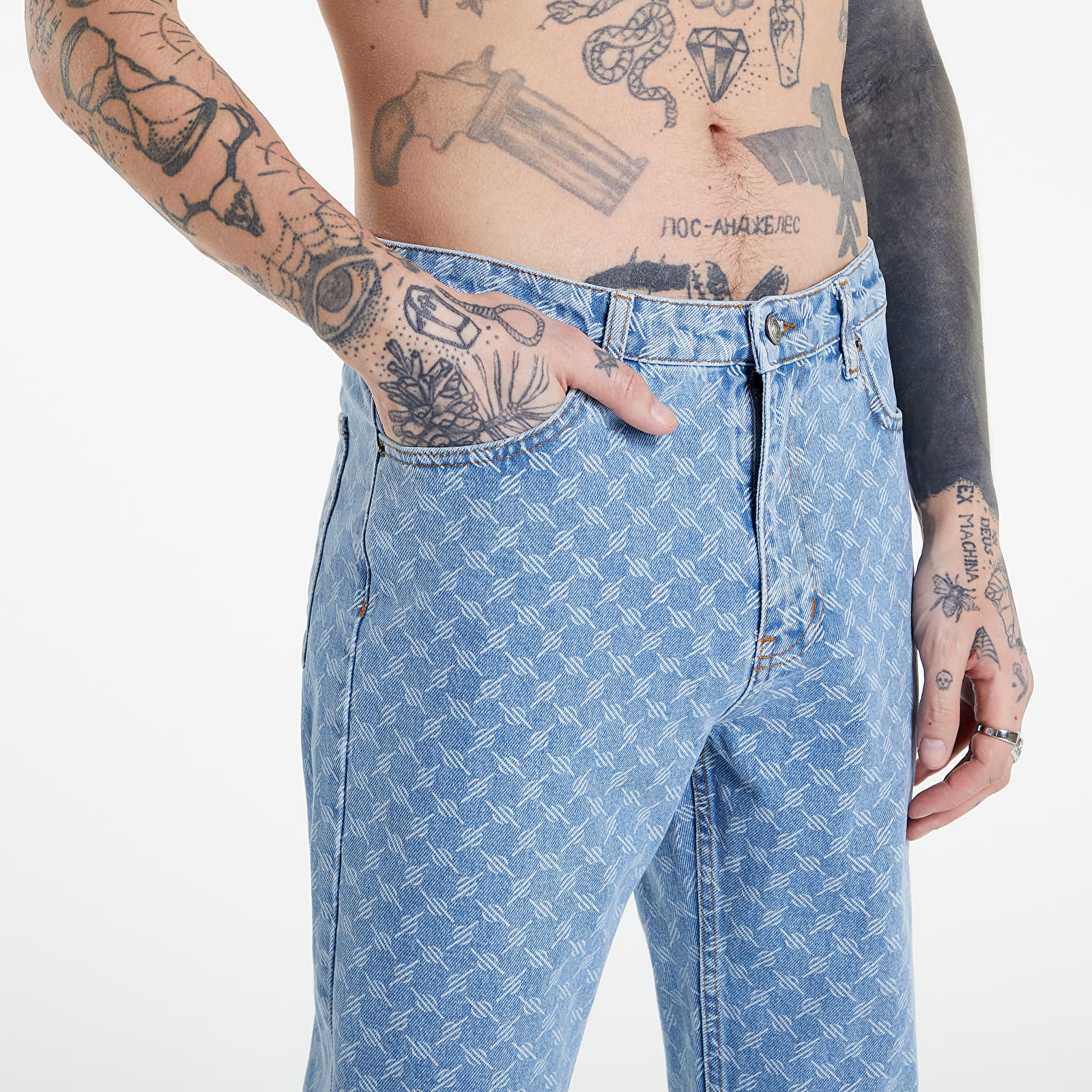 Pantaloni Daily Paper Munir Pants Blue Monogram