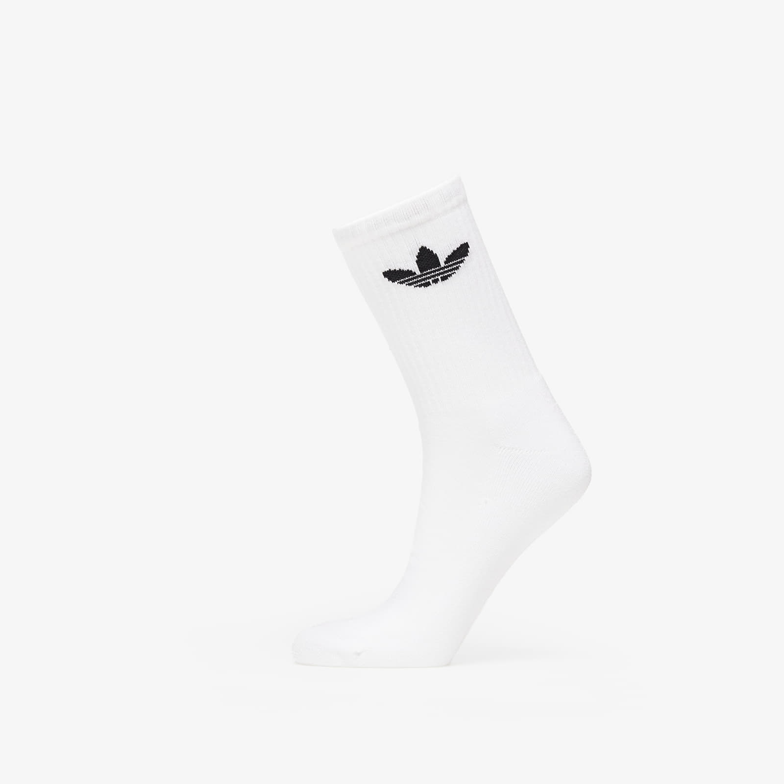 Nogavice adidas Originals Cushioned Trefoil Mid-Cut Crew Socks 3-Pack White/ Medium Grey Heather/ Black