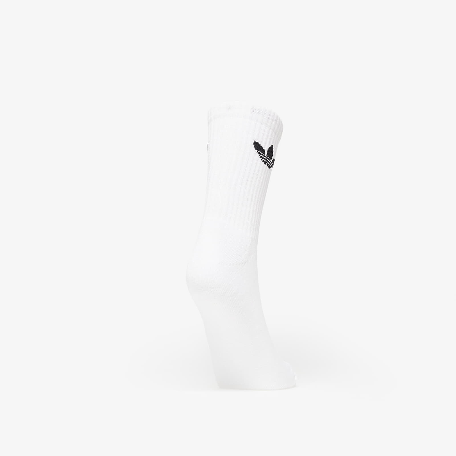 Nogavice adidas Originals Cushioned Trefoil Mid-Cut Crew Socks 3-Pack White/ Medium Grey Heather/ Black
