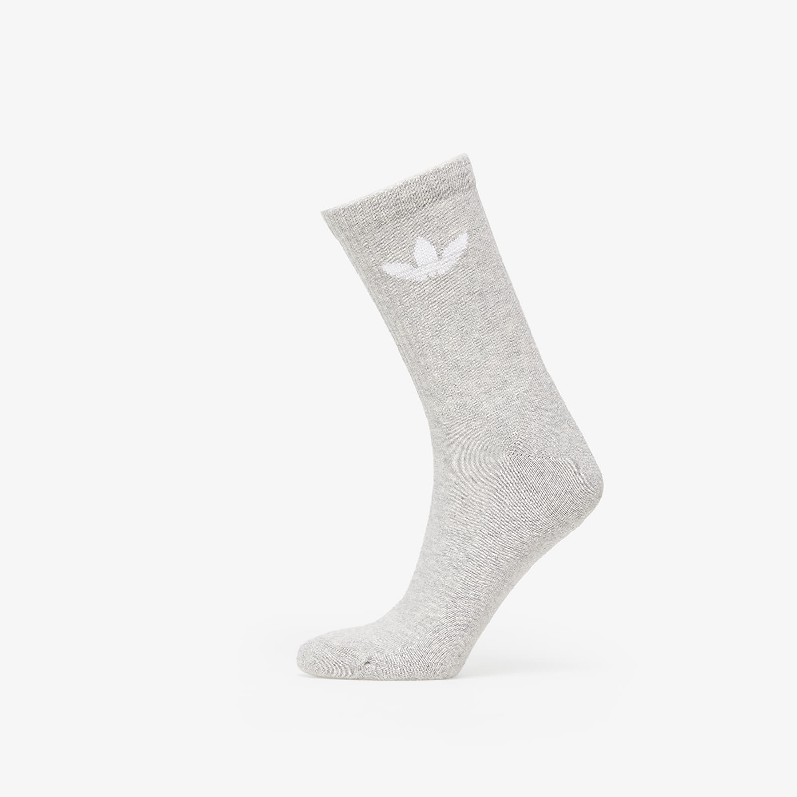 Nogavice adidas Originals Cushioned Trefoil Mid-Cut Crew Socks 3-Pack White/ Medium Grey Heather/ Black