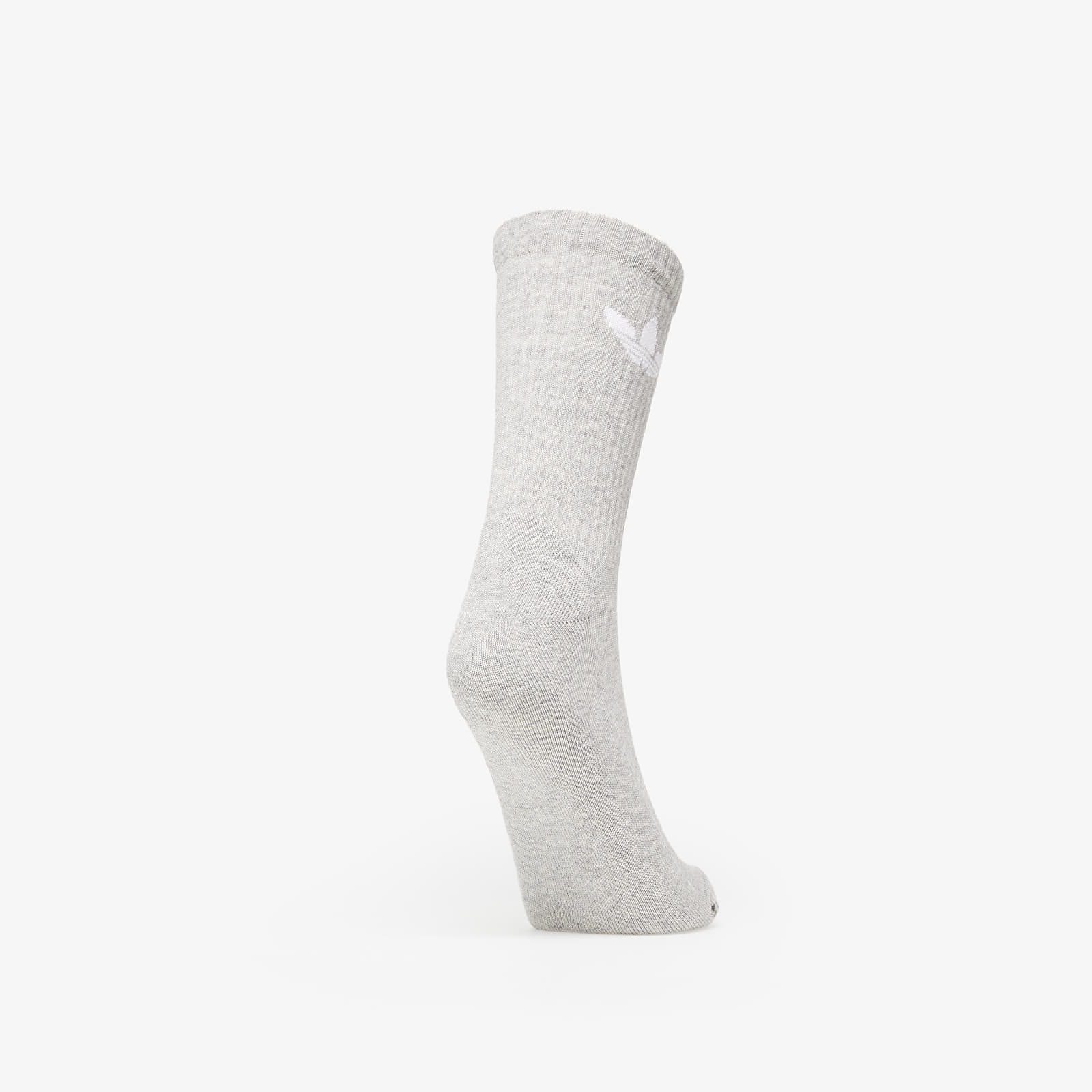 Nogavice adidas Originals Cushioned Trefoil Mid-Cut Crew Socks 3-Pack White/ Medium Grey Heather/ Black
