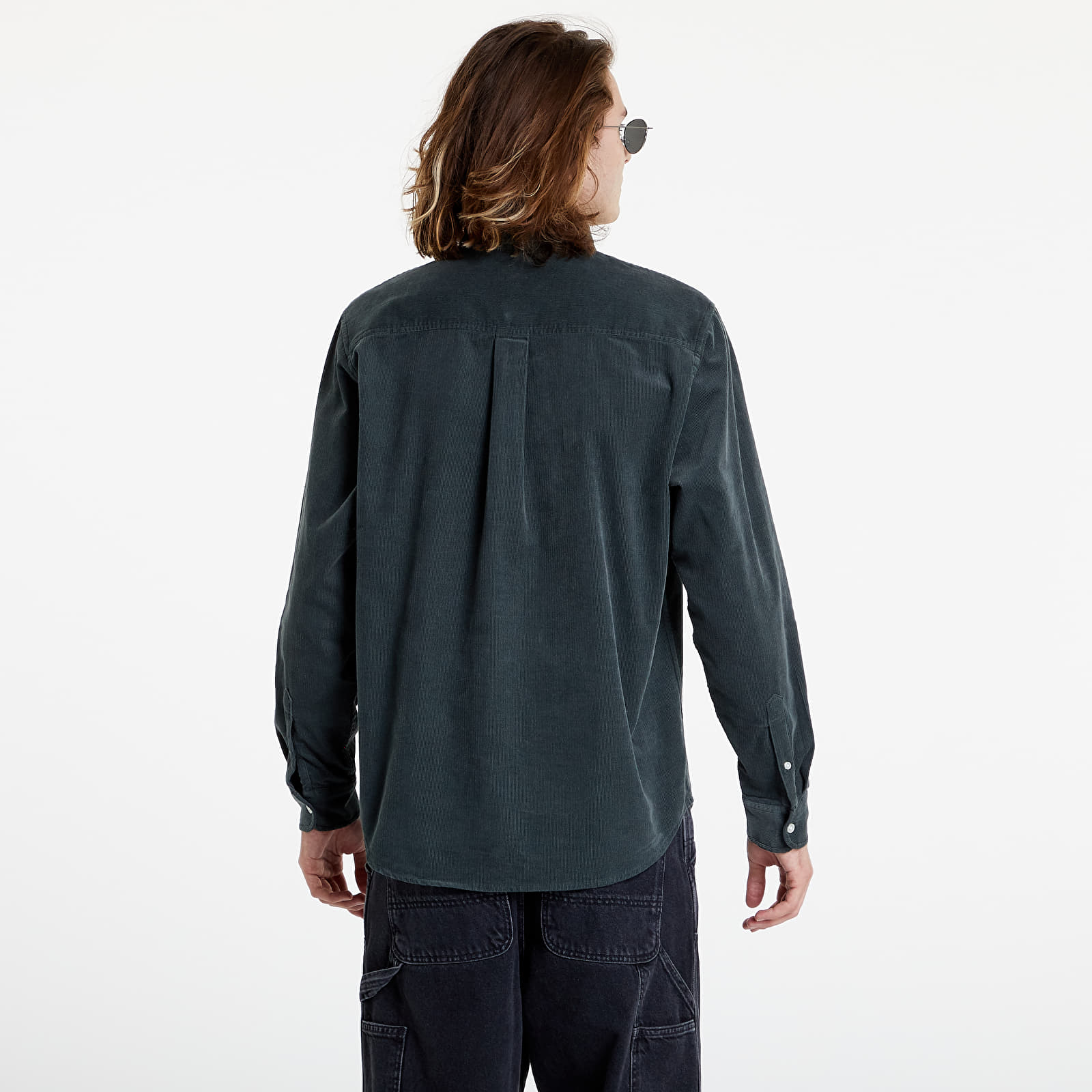 Ingek Carhartt WIP L/S Madison Fine Cord Shirt Hemlock Green/ White