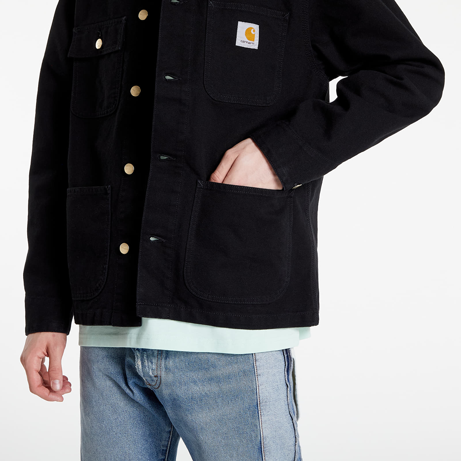 Kurtki Carhartt WIP Michigan Coat Black/ Black Rinsed