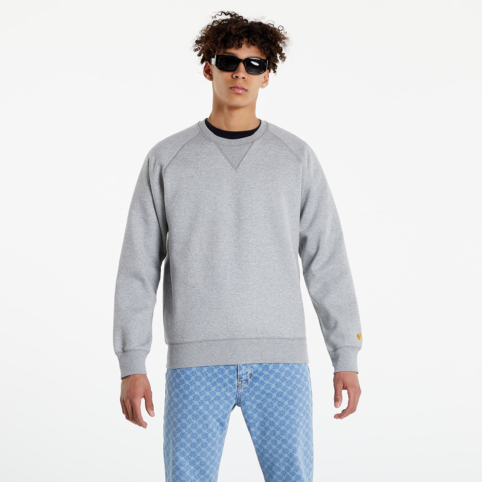 Kapucnis pulóverek és pulcsik Carhartt WIP Chase Sweat Grey Heather/ Gold