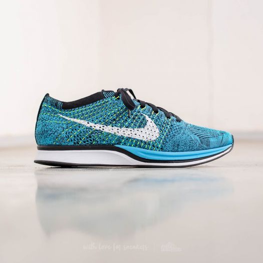 Men s shoes Nike Flyknit Racer Blue Glow White Black Footshop
