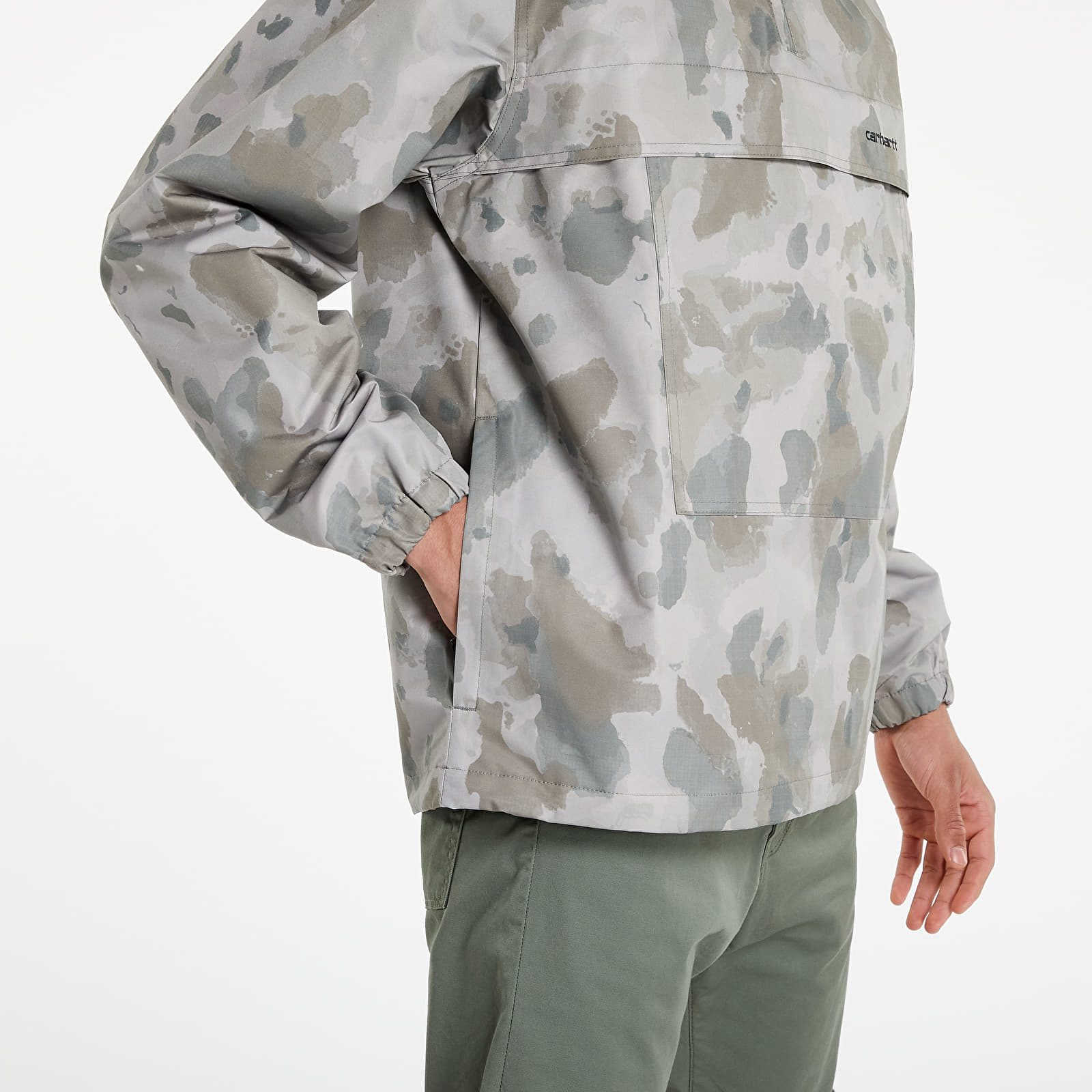 Jackets and Coats Carhartt WIP Windbreaker Pullover Camo Tide Thyme Black Footshop