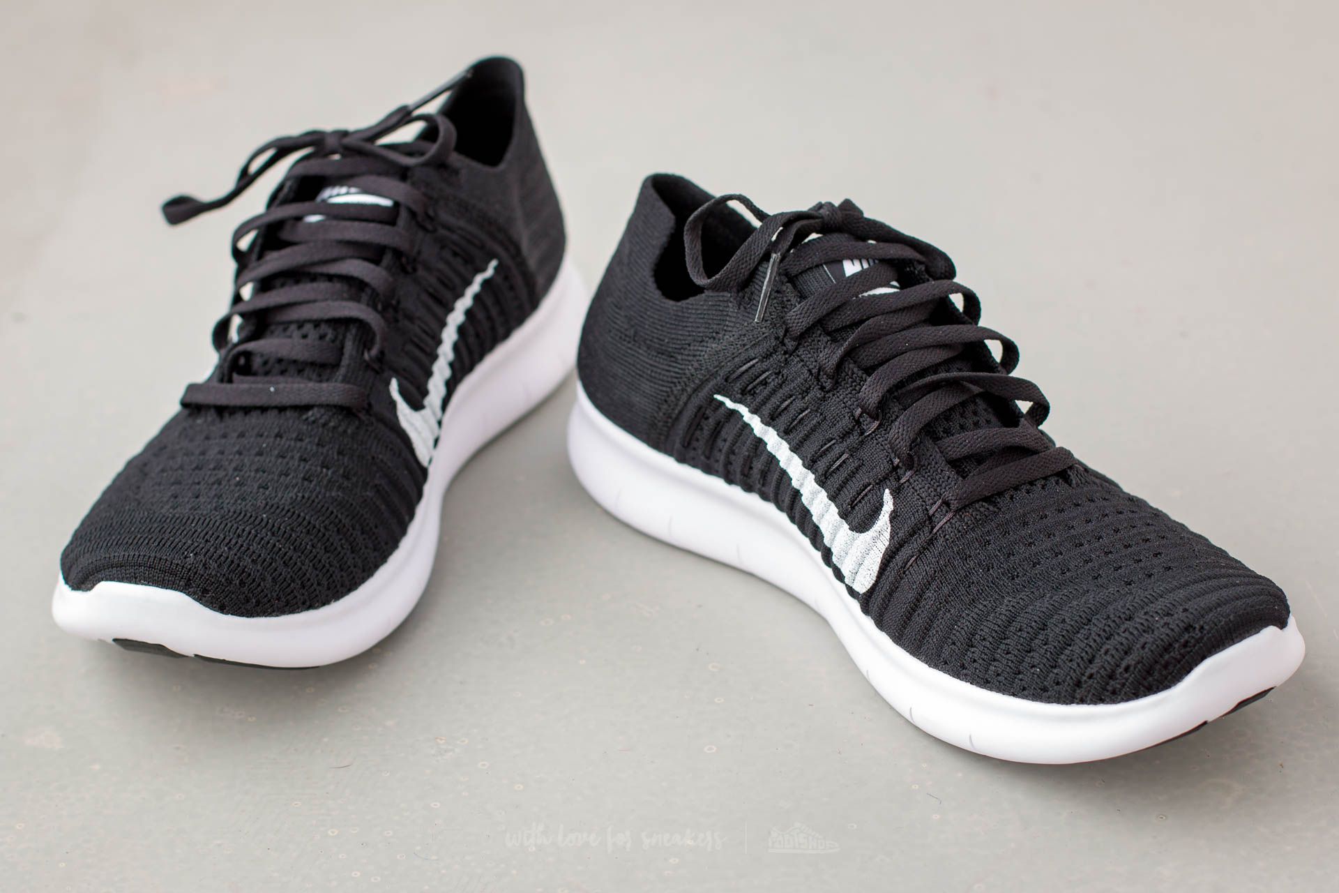 Herenschoenen Nike Free Runner Flyknit Black/ White