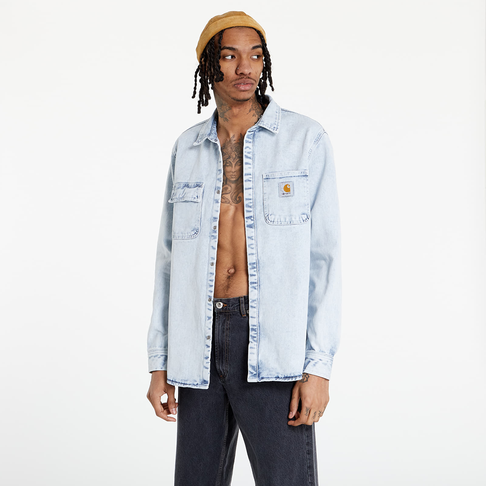 Shirts Carhartt WIP Salinac Shirt Jac Blue Sun Washed Footshop