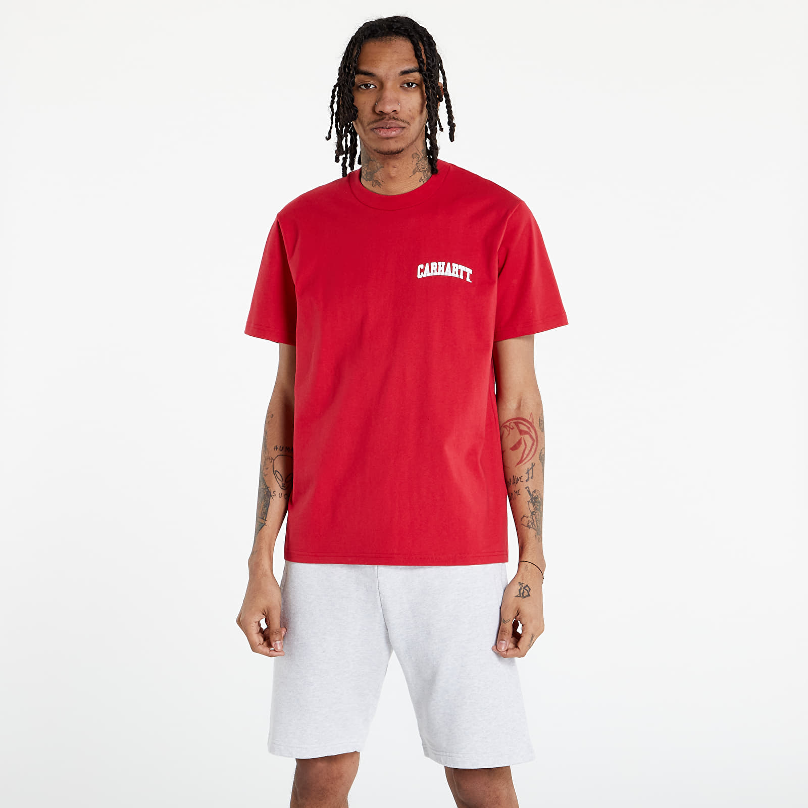 T-shirts Carhartt WIP S/S University Script T-Shirt Cornel/ White