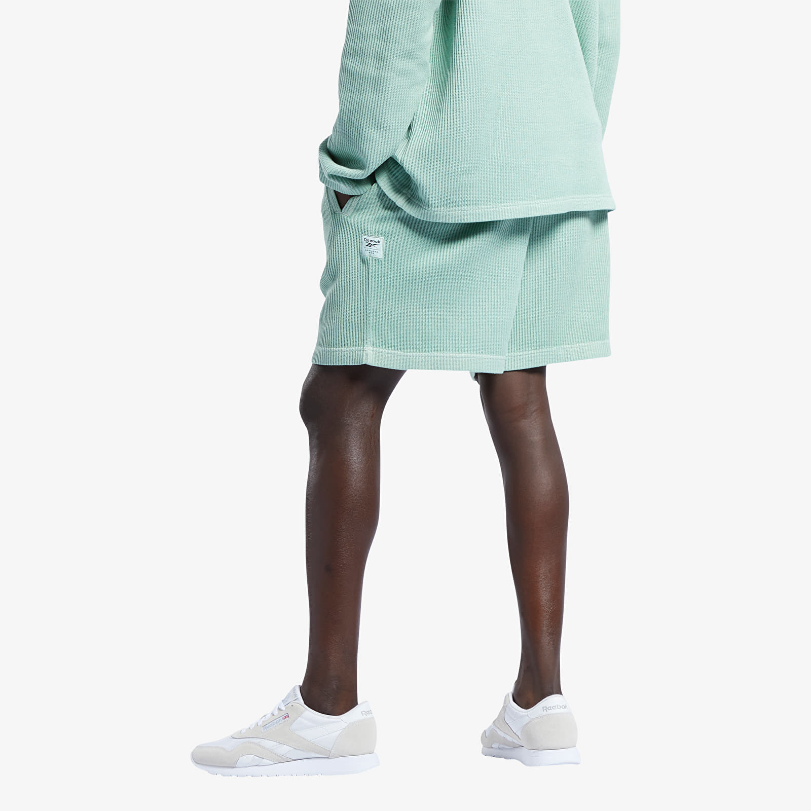 Shortsit Reebok Classics Natural Dye Waffle Shorts Light Sage