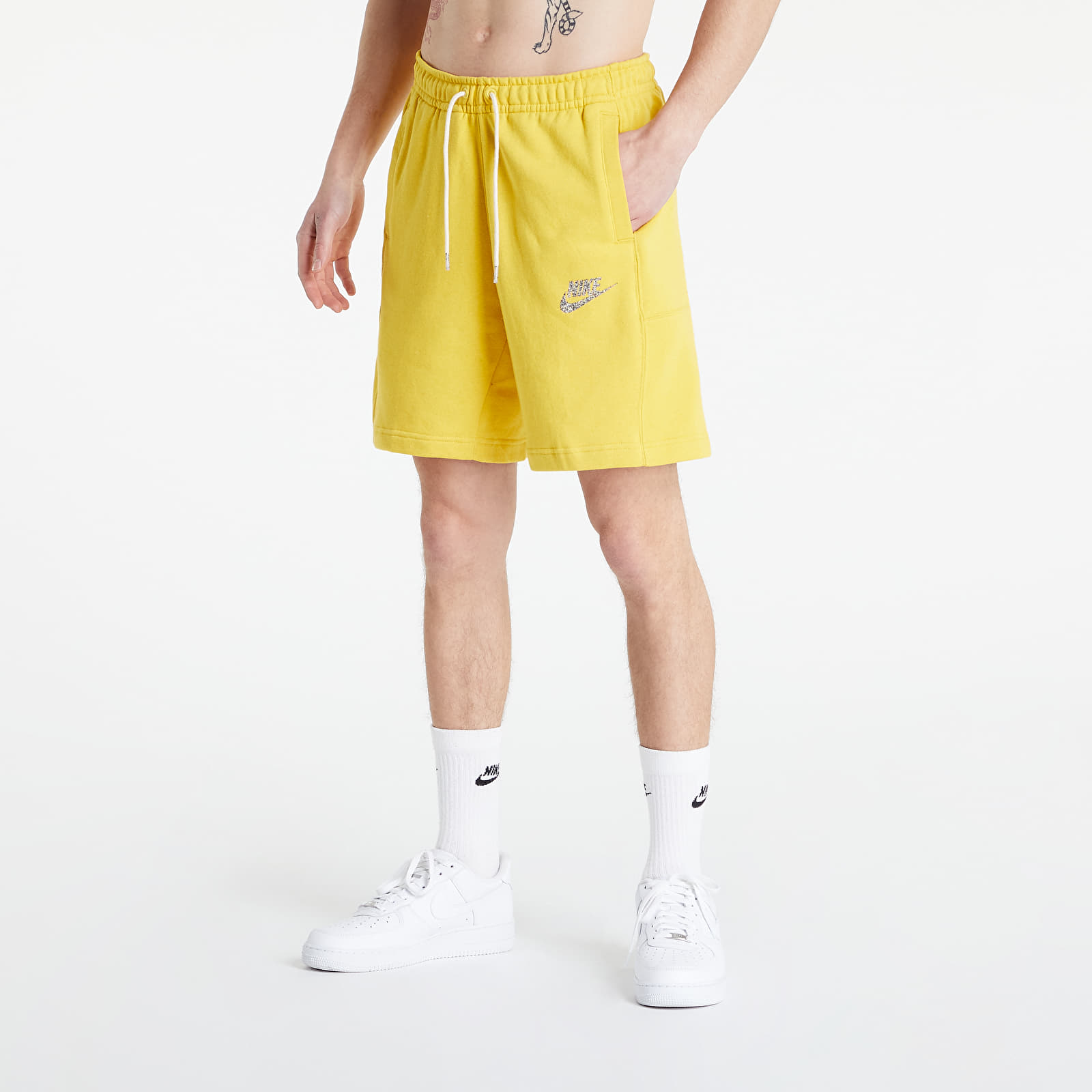 Pantaloncini Nike Sportswear Revival Fleece Shorts C Vivid Sulfur/ White