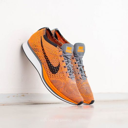 Men's shoes Nike Flyknit Racer Total Orange/ White-Dark Grey