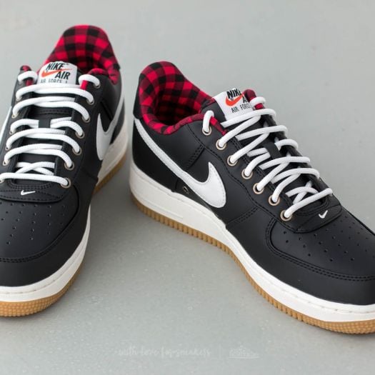 Men s shoes Nike Air Force 1 07 LV8 Black Sail Action Red Gum Light Footshop