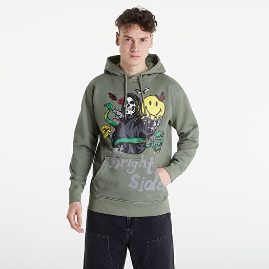 Hoodies and sweatshirts MARKET Smiley Look At The Bright Side Hoodie Sage Green Footshop