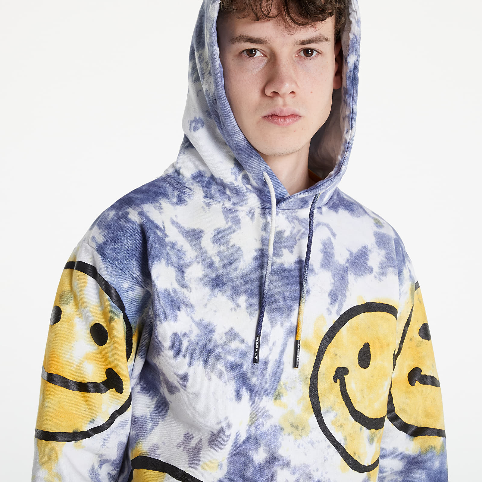 Hoodies and sweatshirts  MARKET Smiley Sun Dye Hoodie Yellow Blue Tie-Dye