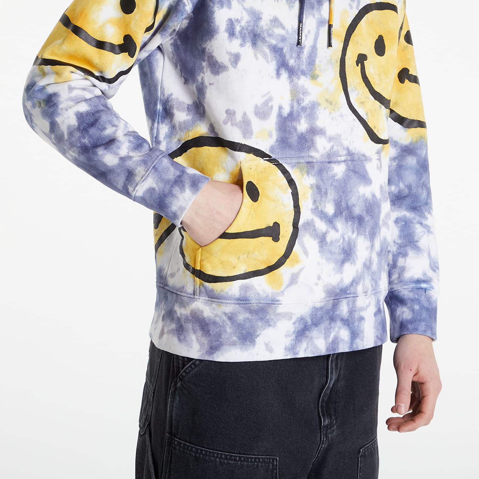 Hoodies and sweatshirts  MARKET Smiley Sun Dye Hoodie Yellow Blue Tie-Dye