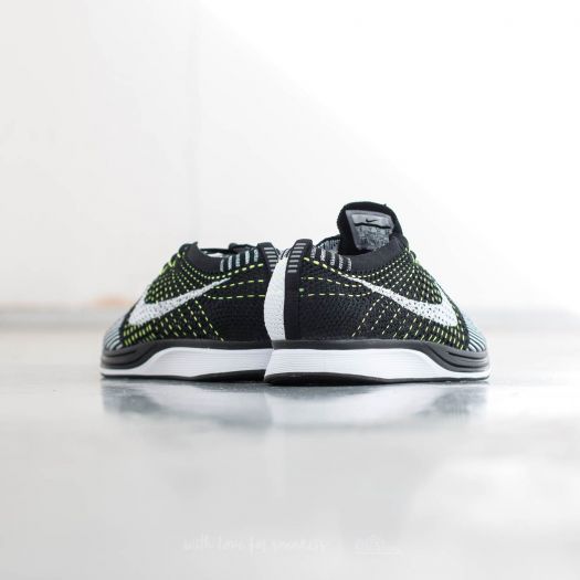 Flyknit racer black white green best sale