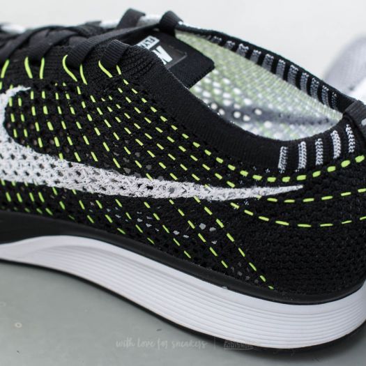 Men s shoes Nike Flyknit Racer Black White White Footshop