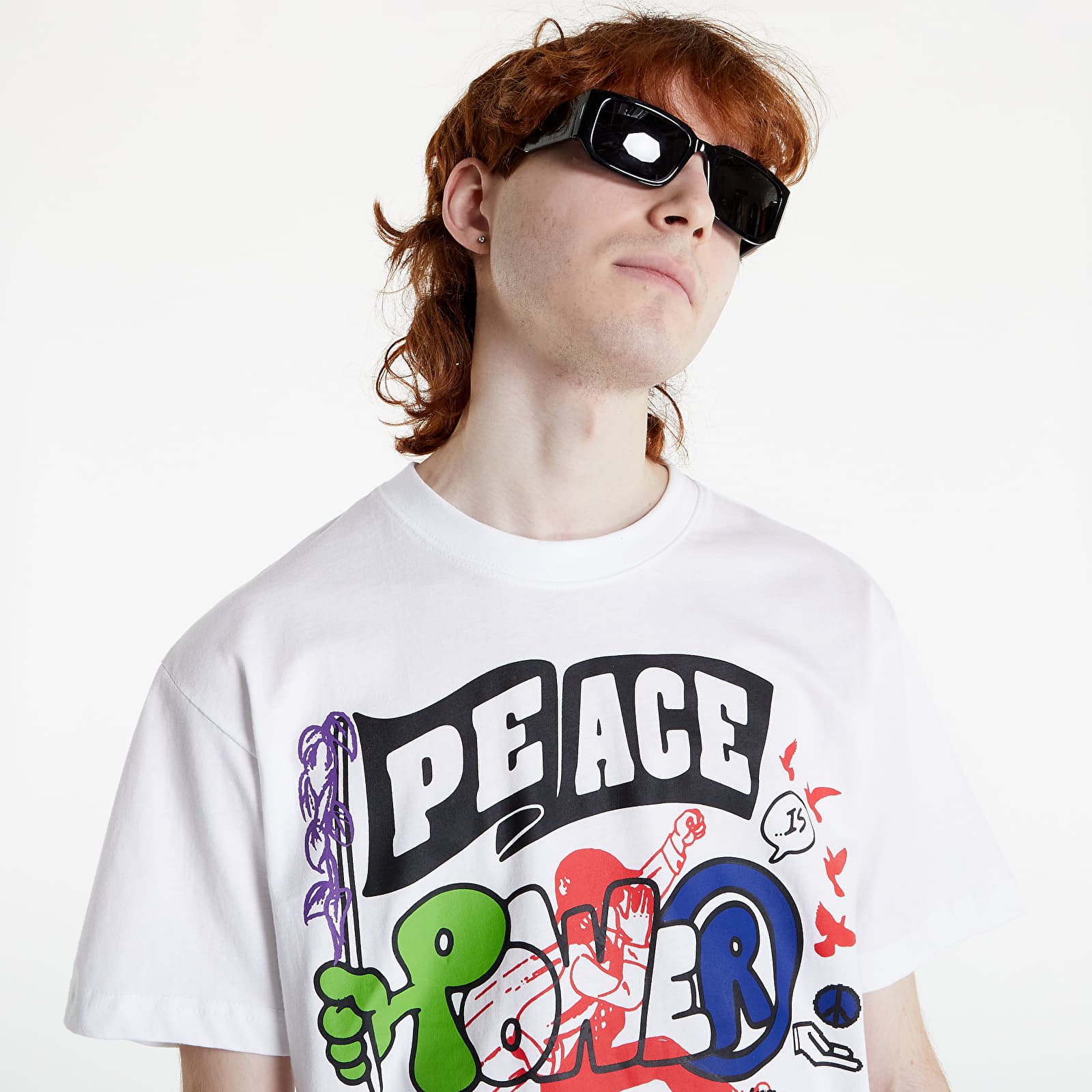 Tricouri MARKET Peace And Power T-Shirt White