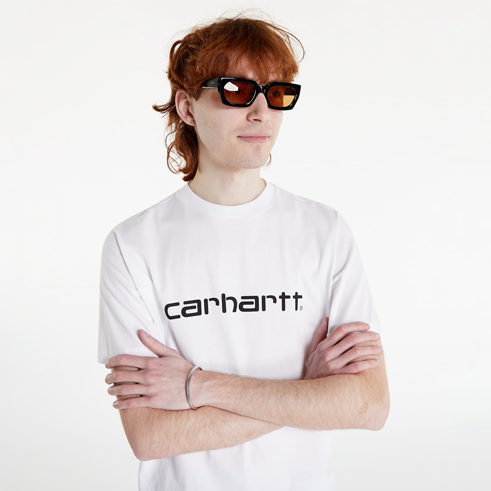 Pólók Carhartt WIP S/S Script T-Shirt White/ Black 
