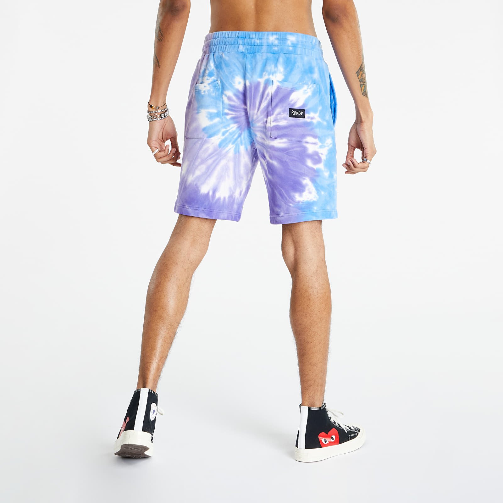 Shorts RIPNDIP Friday Jr Sweat Shorts Purple Lilac Spiral Dye