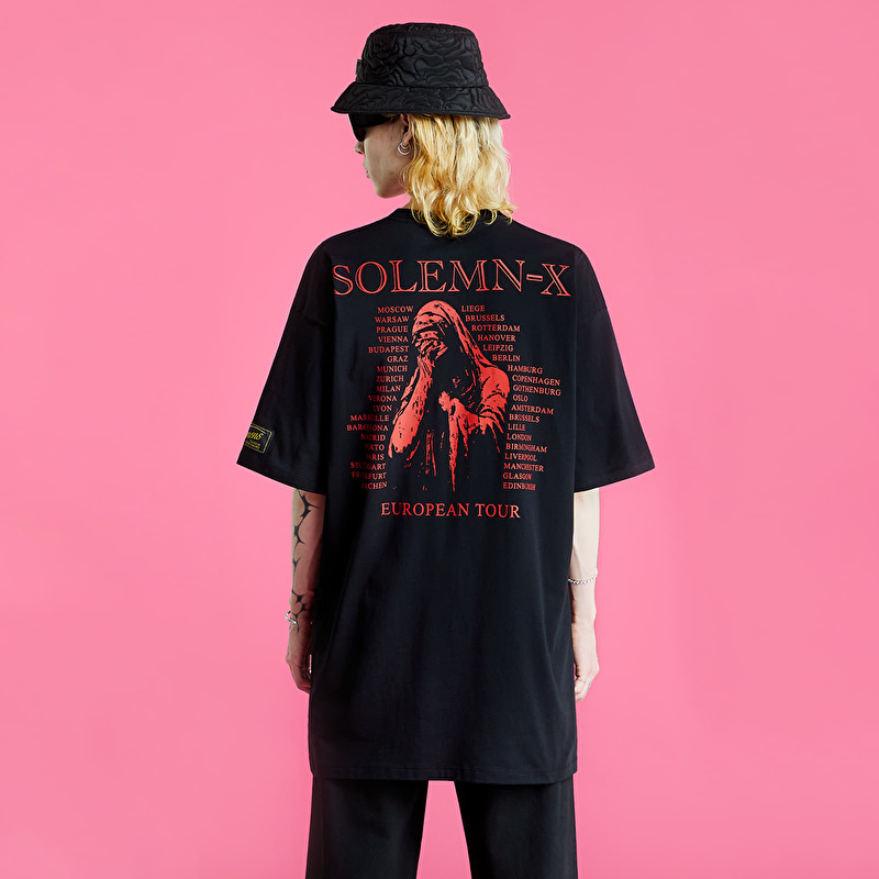 RAF SIMONS Oversized T-Shirt Solemn-X Black | Footshop