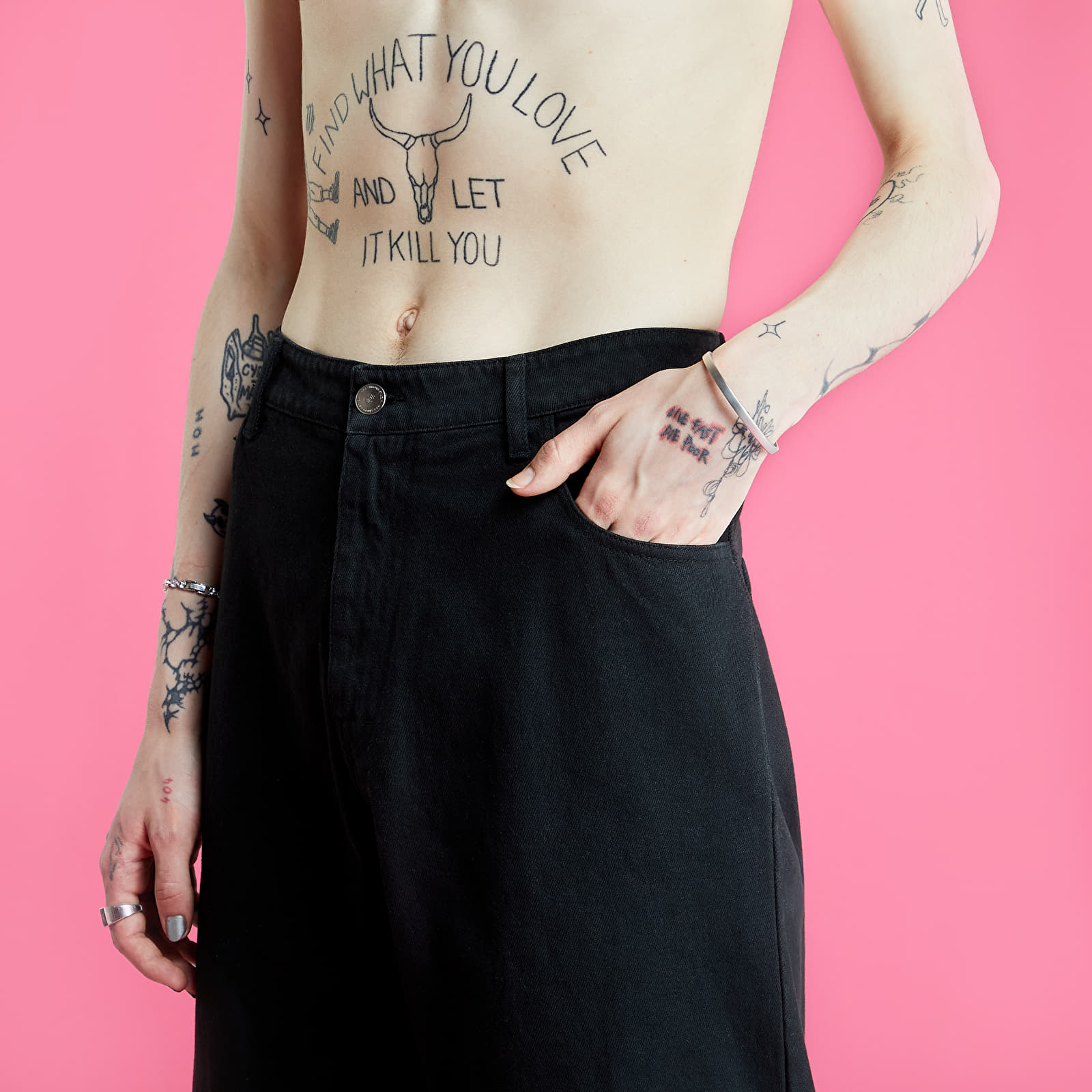 Spodnie RAF SIMONS Wide Fit Denim Pants Black