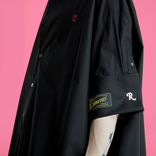 RAF SIMONS Short Sleeve Business Shirt With Artist Date Black
