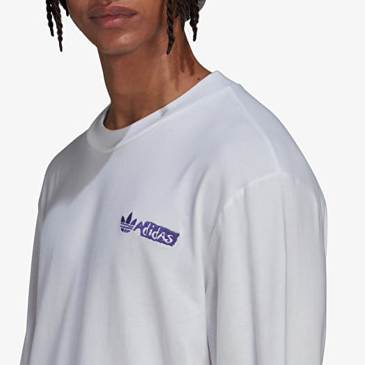 adidas Long Sleeve Graphic Tee White | Footshop