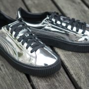 Puma metallic basket hotsell platform trainers in silver