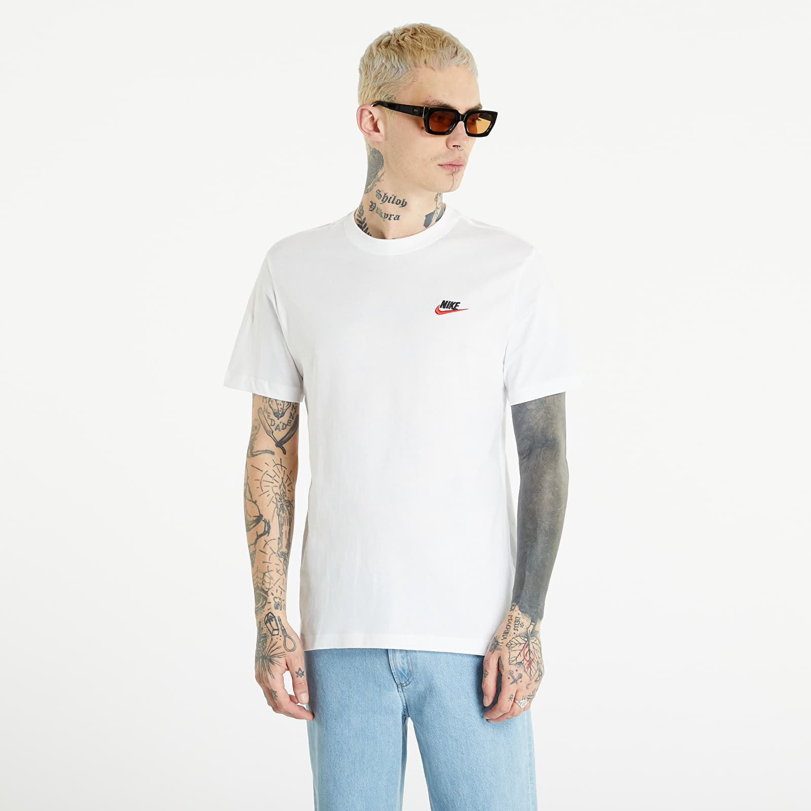 Tricou Nike Sportswear Club Tee White/ Black/ University Red