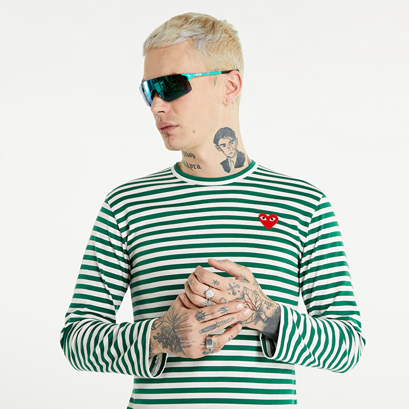 Comme des Garçons PLAY Long Sleeve Tee UNISEX Green/ White