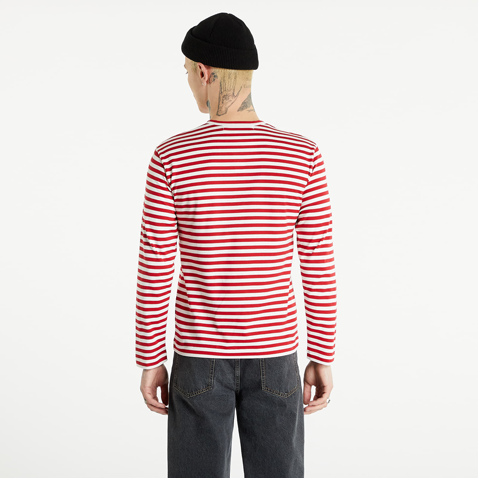 Trička Comme des Garçons PLAY Long Sleeve Tee Red/ White