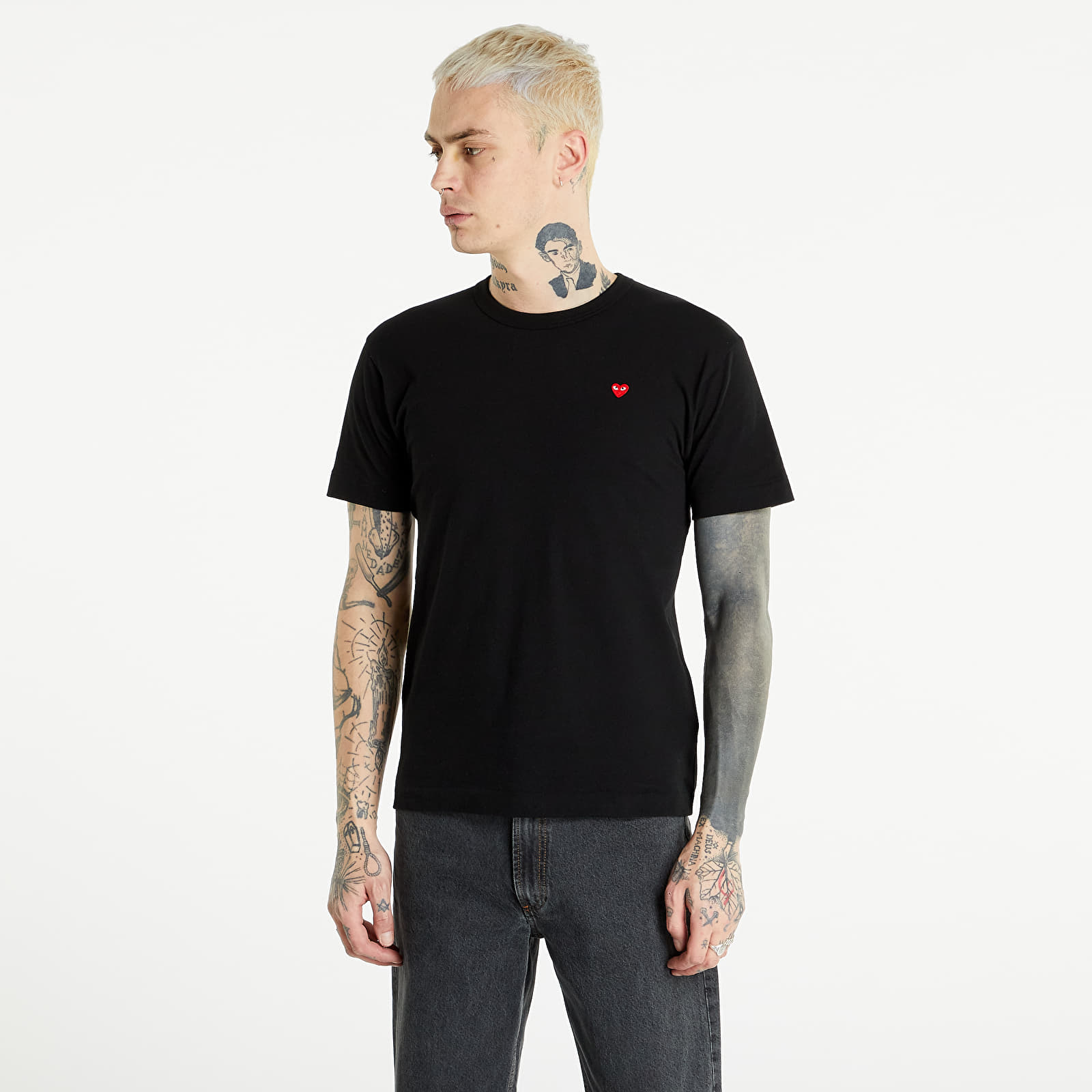 Camisetas Comme des Garçons PLAY Heart Logo Tee Black