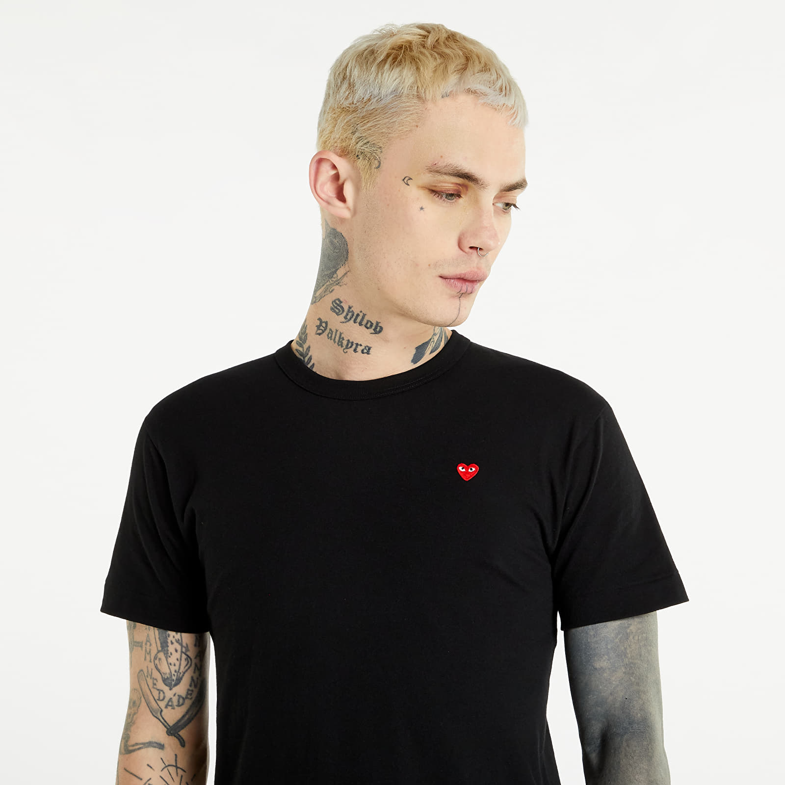 Camisetas Comme des Garçons PLAY Heart Logo Tee Black