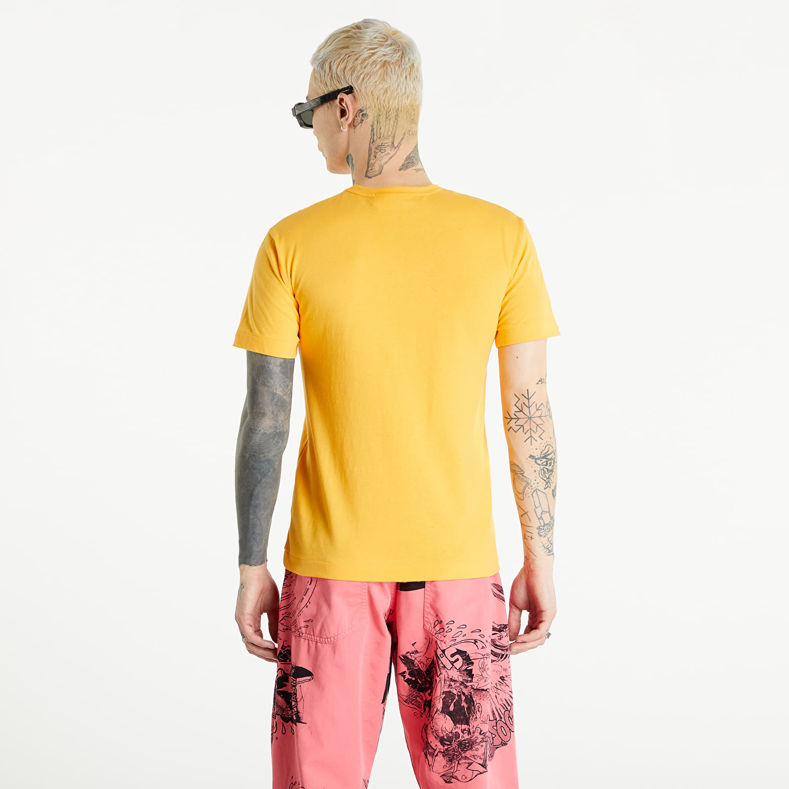 Tricou Comme des Garçons PLAY Heart Logo Tee Yellow - 1 | YEO