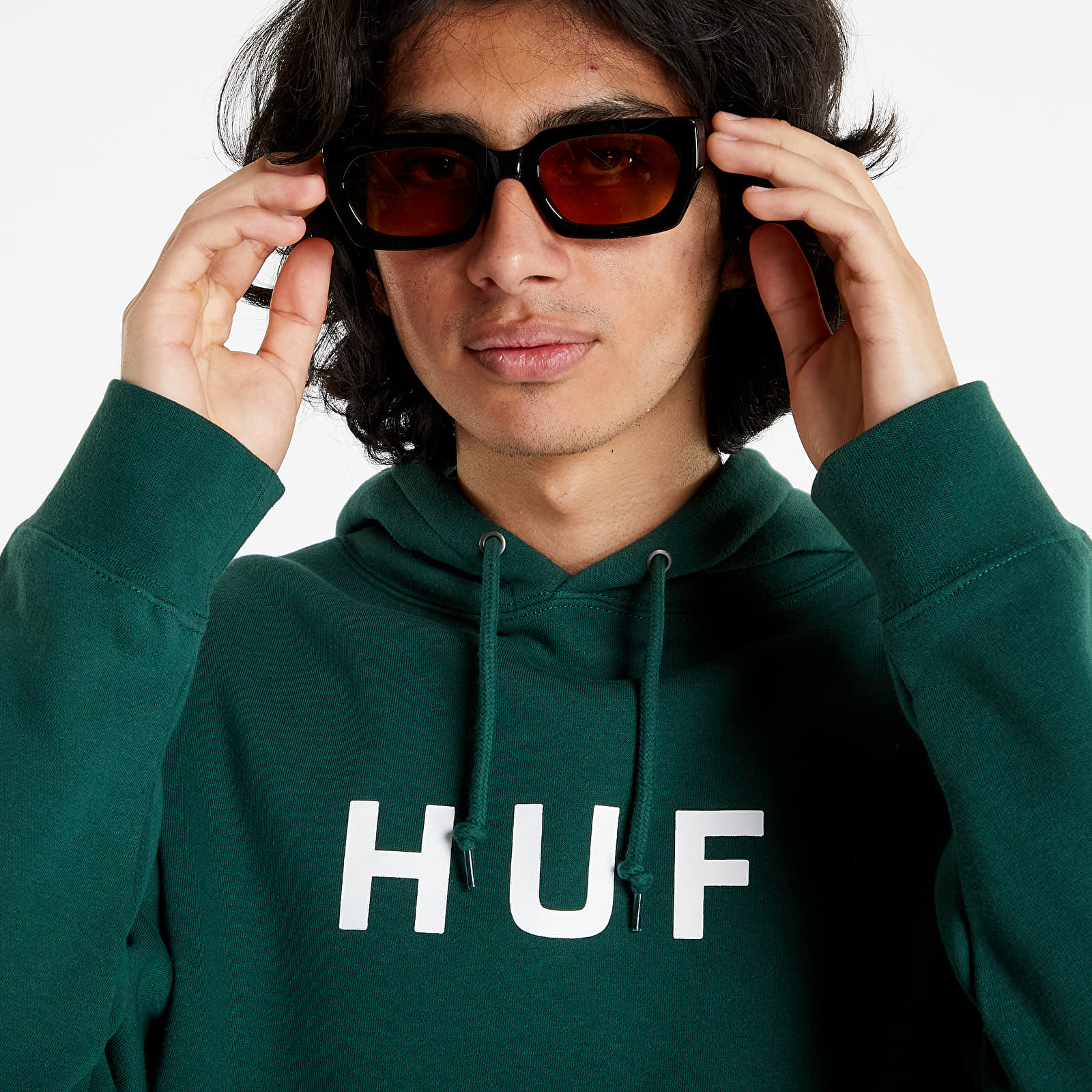 Felpe HUF Essentials OG Logo Hoodie Forest Green