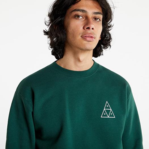 Hoodies and sweatshirts HUF Essentials Triple Triangle Crew Forest Green Footshop