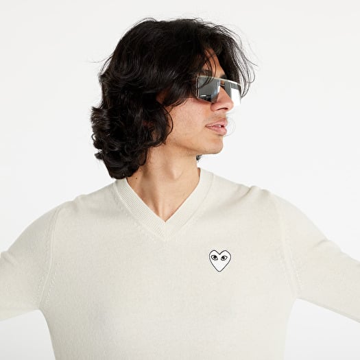 Sweater Comme des Gar ons PLAY White Heart Pullover