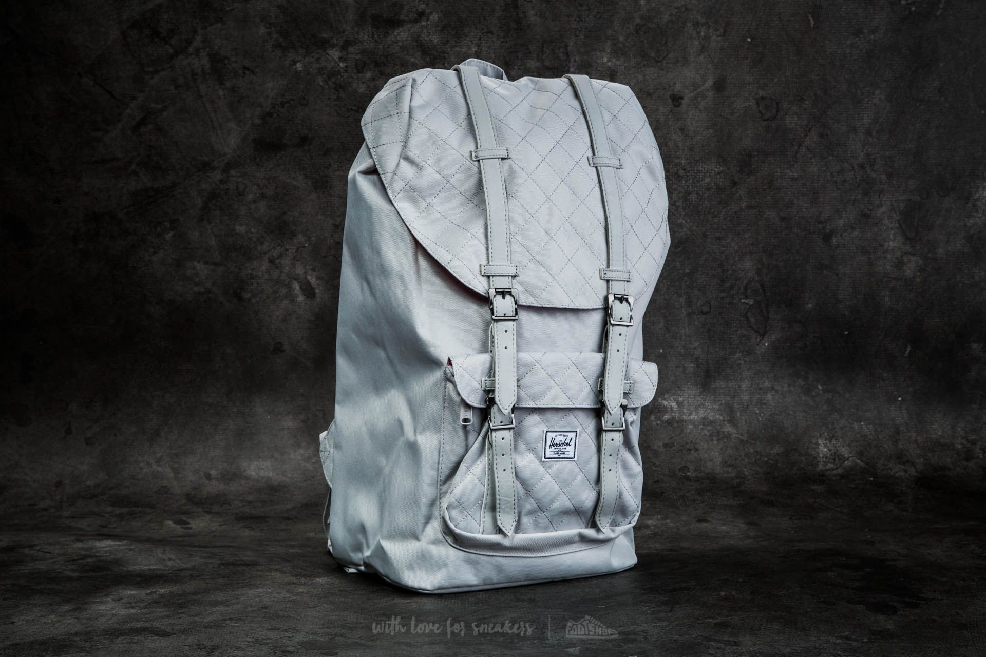 Accessories Herschel Supply Co. Little America Backpack Lunar Rock Quilted/ Lunar Rock Synthetic Leather