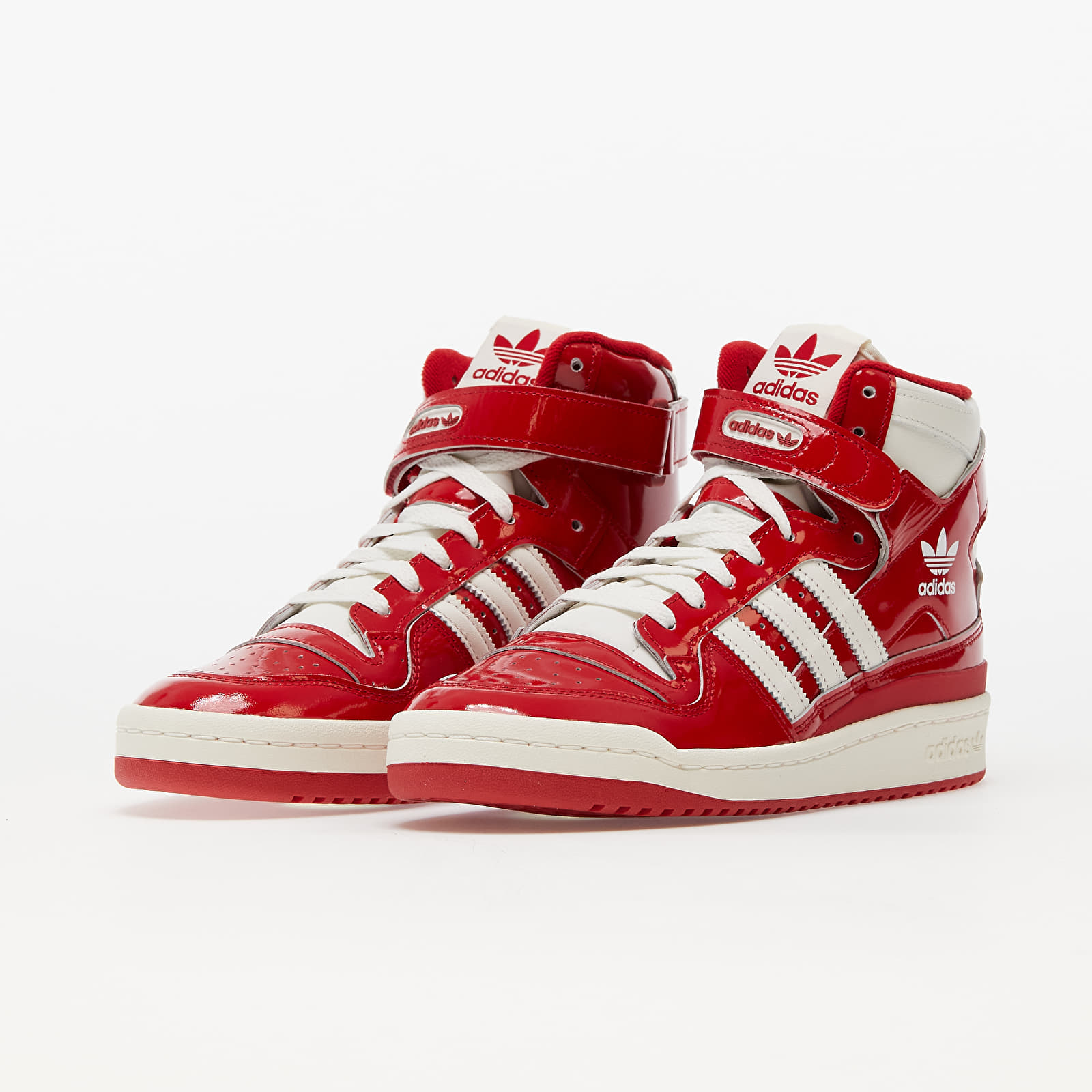 Red and white clearance high top adidas