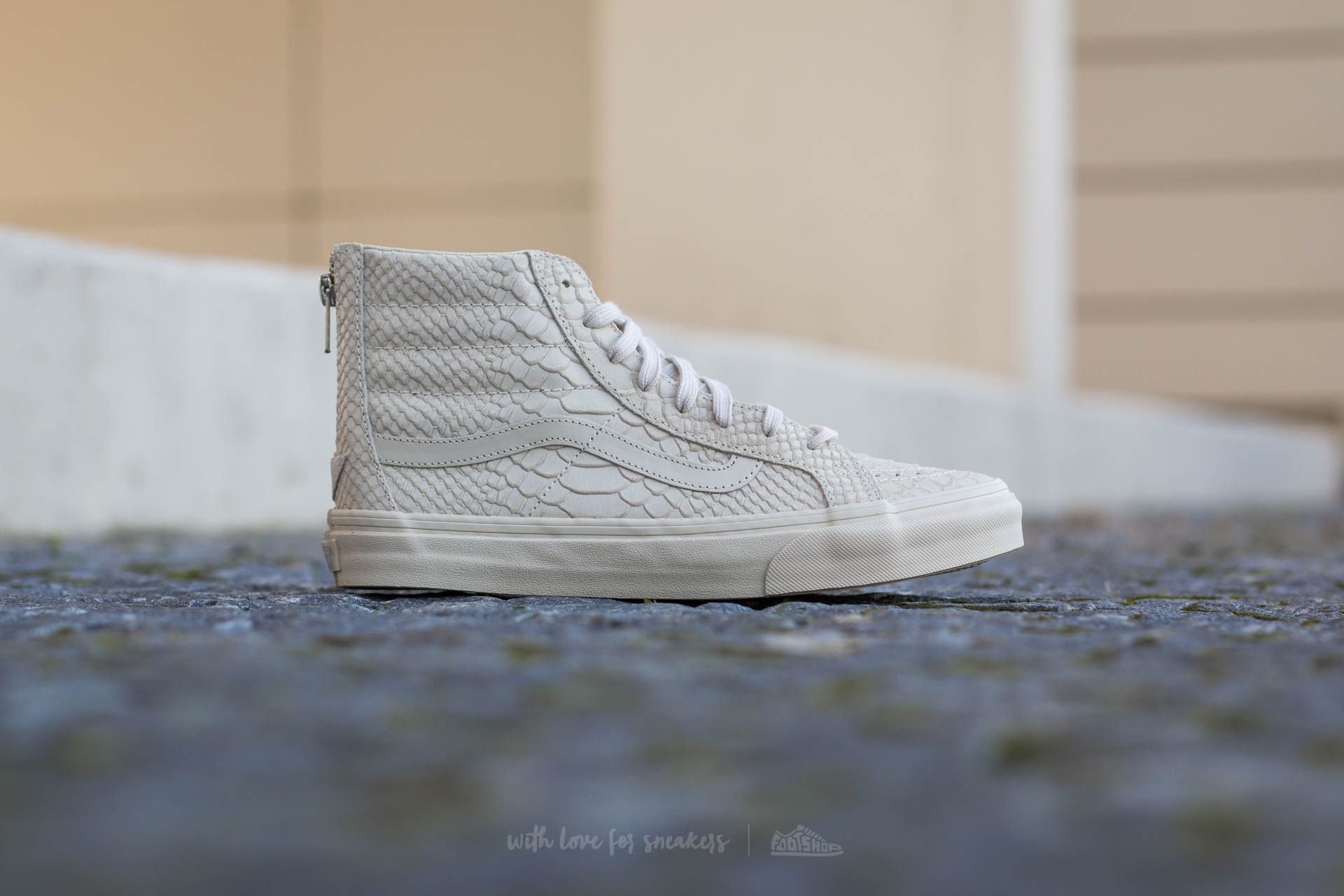 Women s shoes Vans Sk8 Hi Slim Zip DX Mono Python Angora Footshop