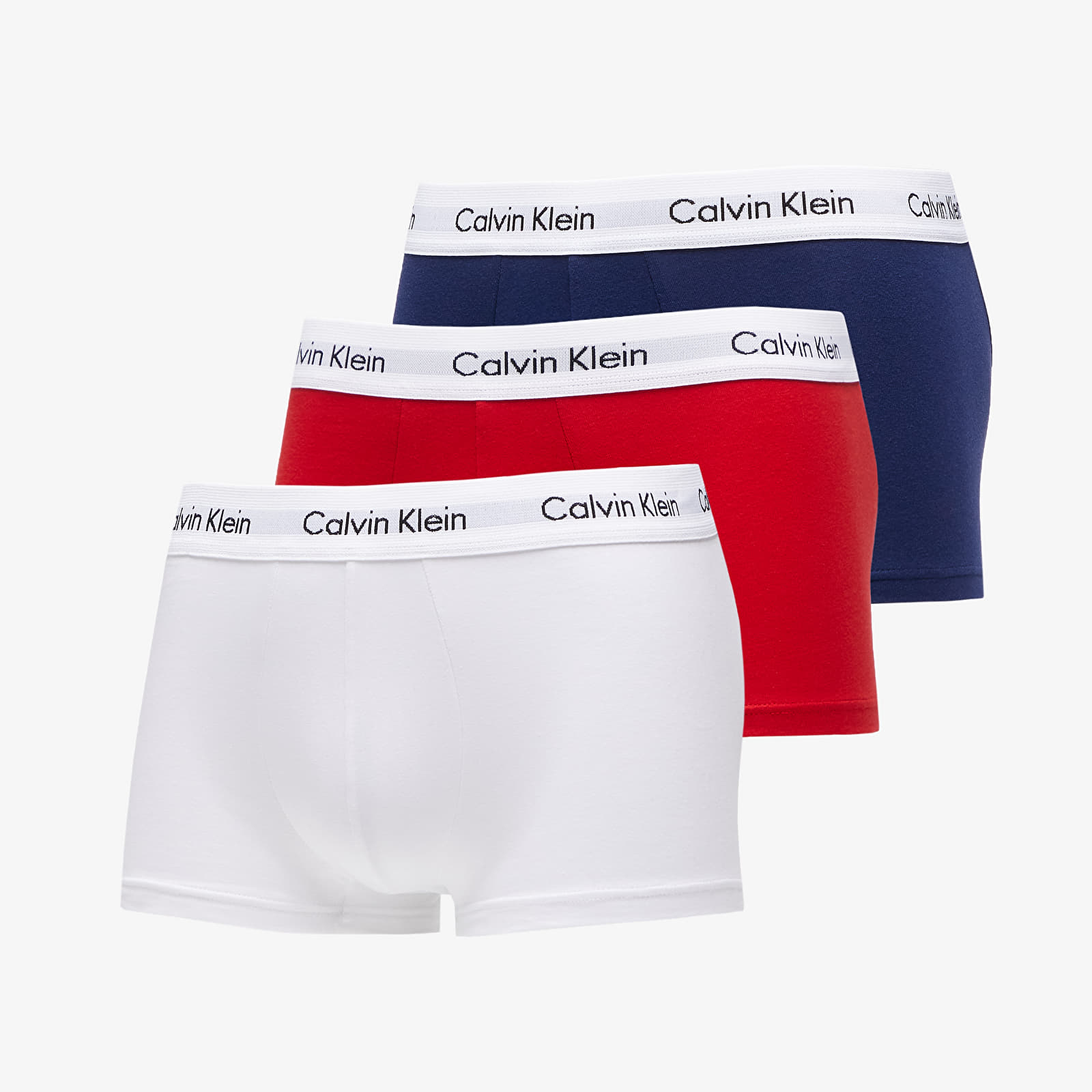 Bokserki Calvin Klein Low Rise 3 Pack Trunks Red/ White/ Navy