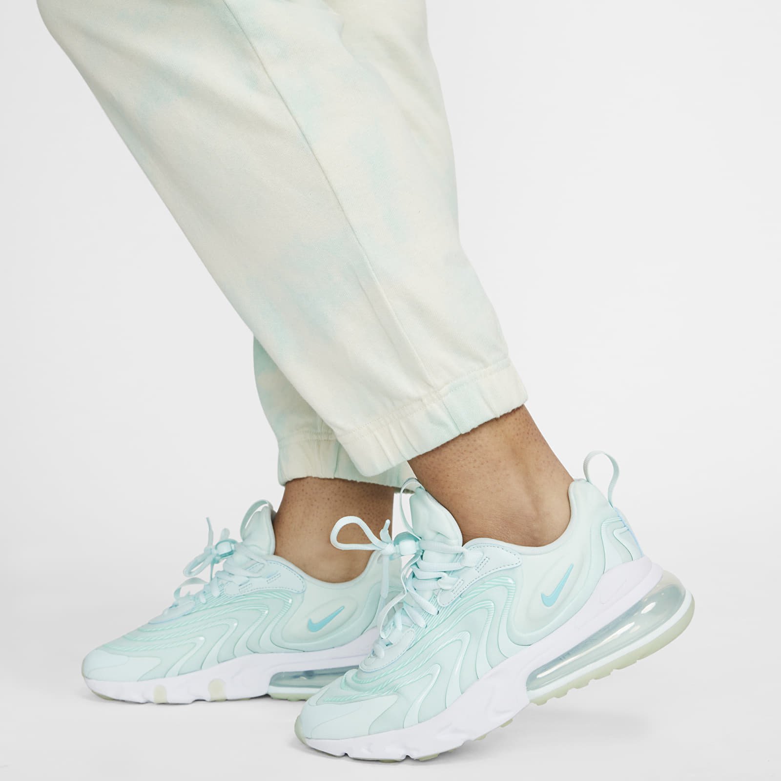 Džínsy a nohavice Nike Sportswear Cloud-Dye Jersey Medium-Rise Joggers Plus Size Mint Foam/ White