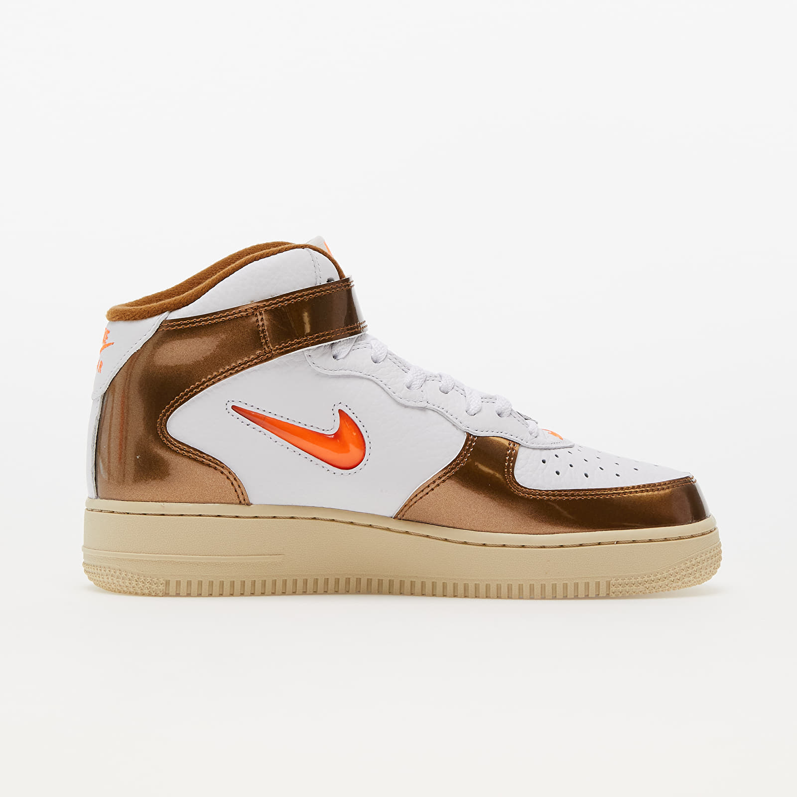 Férfi cipők Nike Air Force 1 Mid QS White/ Total Orange-Ale Brown-Beach